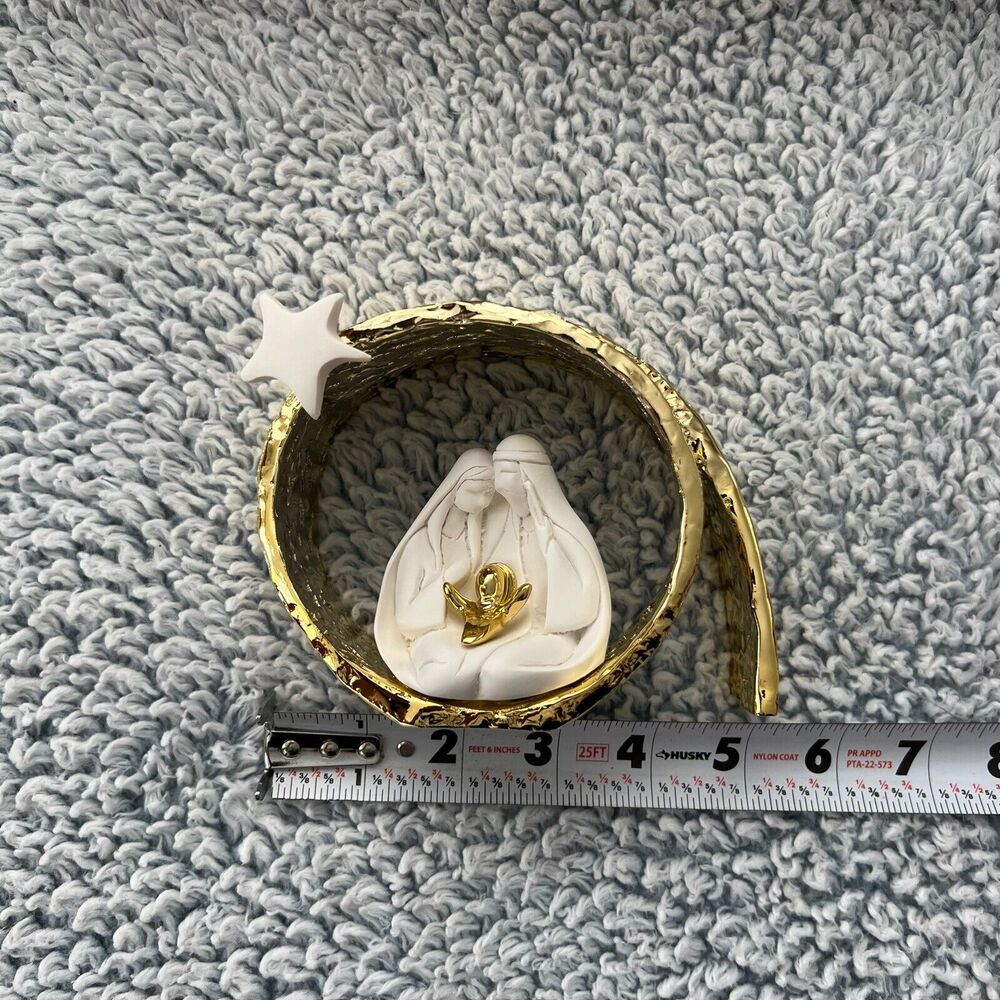 Bongelli Preziosi Nativity Three Figures In One-Piece Set Gold White NEW in Box - Picture 14 of 16